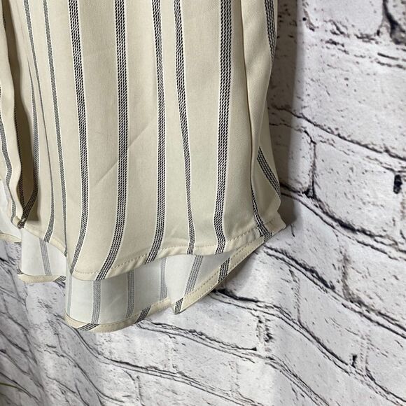 Rachel Zoe Oversized Button Down Hi-Low Striped Shirt M - Picture 7 of 16
